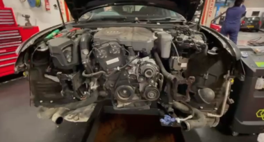 audi a6 with the front off